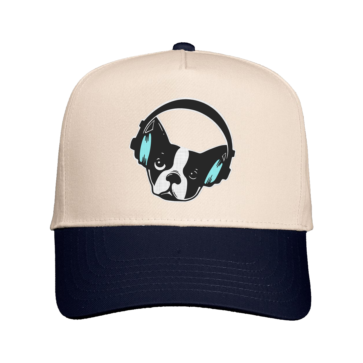 Embroidered Logo Cap - Natural/Navy